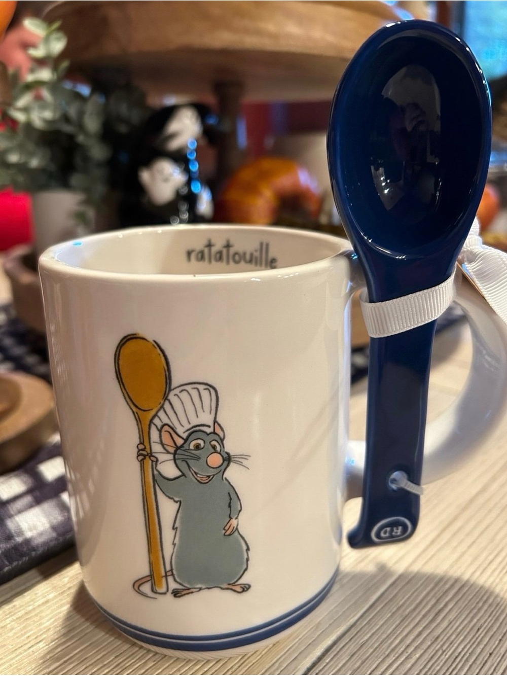 Rae Dunn Ratatouille Coffee Mug with Navy Spoon, NWT